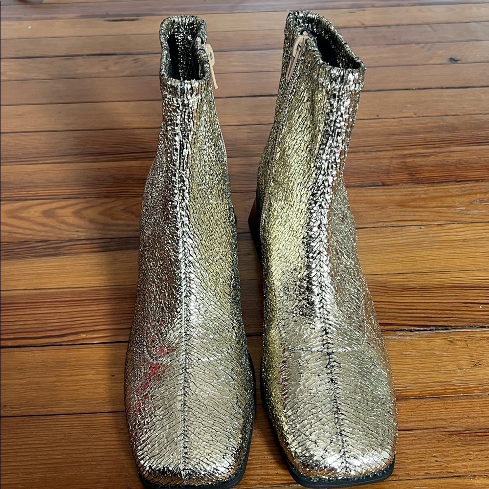 Katy Perry Collections The Lolette Stretch Ankle Boot - Gold Metallic Size 7 - Picture 5 of 11